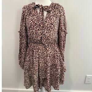 Jessica Simpson Gardenia Leopard Print Ruffled Dress